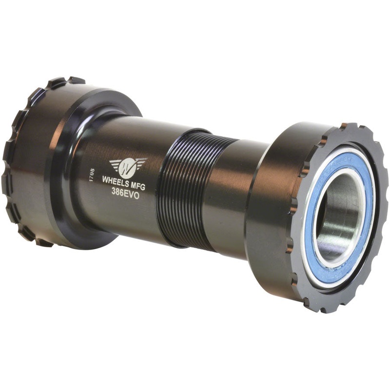 Wheels Manufacturing 386EVO Bottom Bracket – ABEC-3 Bearings, For 22/24mm (SRAM) Cranks, Black