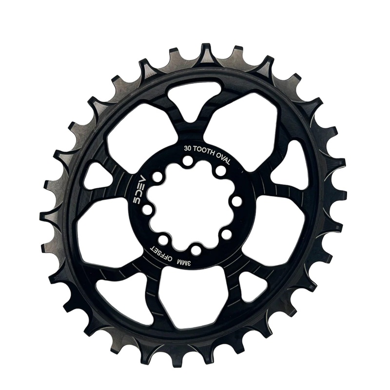 8-Bolt Oval Chainring Black 30t / 12% 3mm