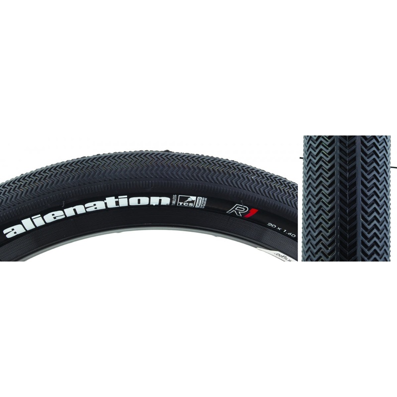 Alienation TCS R1 Tubeless Folding Bicycle Tires  Dual-Compound, 20×1.6, Lightweight, High-Performance for Commuting and Road Cycling Bk/Blk