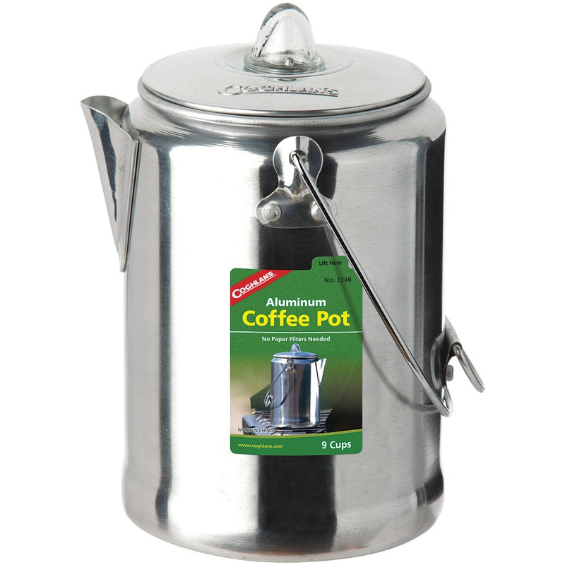Coghlans Aluminum Coffee Pot – 9 Cup Capacity for Delicious Brews