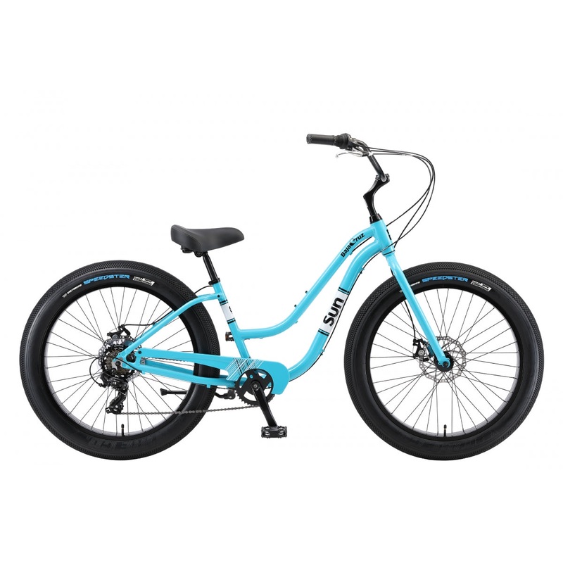 Sun Bicycles Baja Cruz 7-Speed Step-Thru Bikes  Aluminum Alloy Frame, Cruiser Style, 26″ Wheels, Disc Brakes, Comfortable & Durable for Leisure Riding Mediterranean Blue