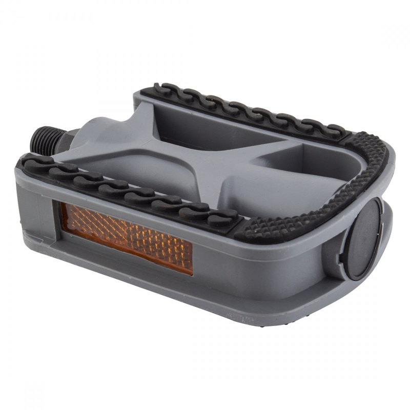 Sunlite Non-Slip Platform Pedals 1/2″ Composite Body Rubber Surface Grey/Black