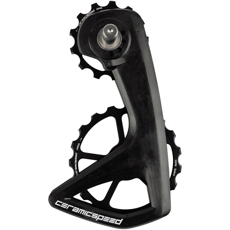 CeramicSpeed OSPW RS Pulley Wheel System for Shimano 105 7150 – Aluminum Pulley, 5 Spoke, Carbon Cage, Black