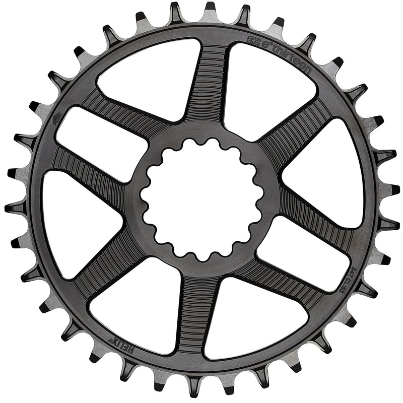 E Thirteen Helix Race Direct Mount Chainring – Black Black 28t 52/55mm Flip Flop