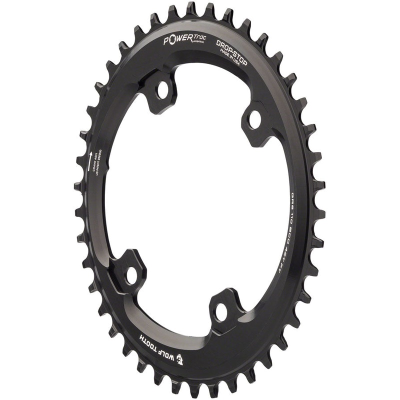 Wolf Tooth Elliptical Shimano 110 Asymmetric BCD Chainring – 42t, 110 Asymmetric BCD, 4-Bolt, Drop-Stop, For Shimano GRX