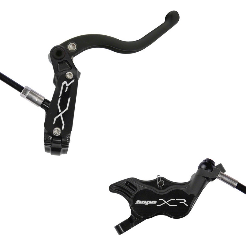 Hope XCR Pro E4 Disc Brake and Lever Set – Rear, Hydraulic, Post Mount, Black