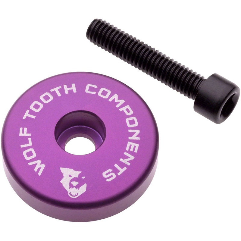 Wolf Tooth Ultralight Stem Cap with Integrated 5mm Spacer – 5mm Spacer, Ultraviolet Purple
