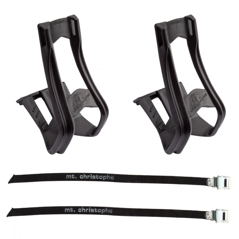 Zefal Christophe Clip & Strap Set MTB Toe Clips and Straps, Durable Resin, Double Prong, No-Slip, S/M & L/XL Sizes for Cycling Comfort S/M
