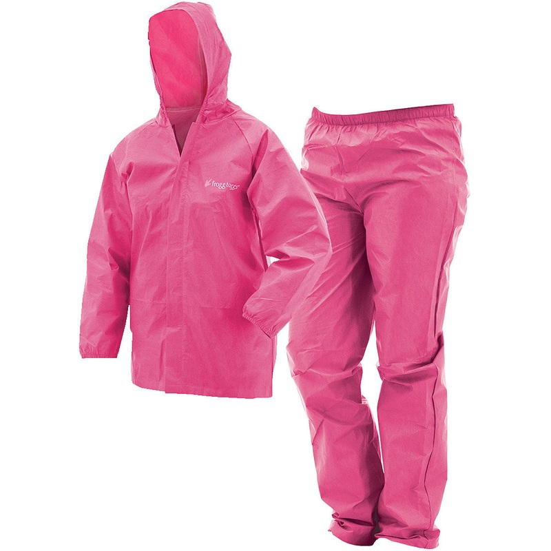 Frogg Toggs Kids Pink Large Basic Rainsuit – Stay Dry in Style!