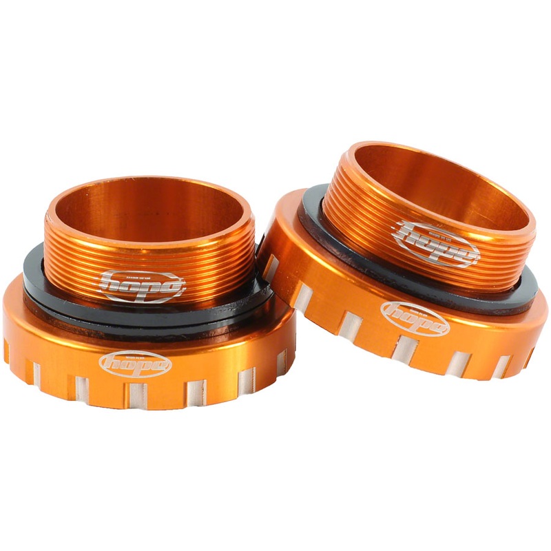 Hope BSA30 Threaded Bottom Bracket – 68/73/83/100/120mm, For 30mm Spindle, Stainless, Orange