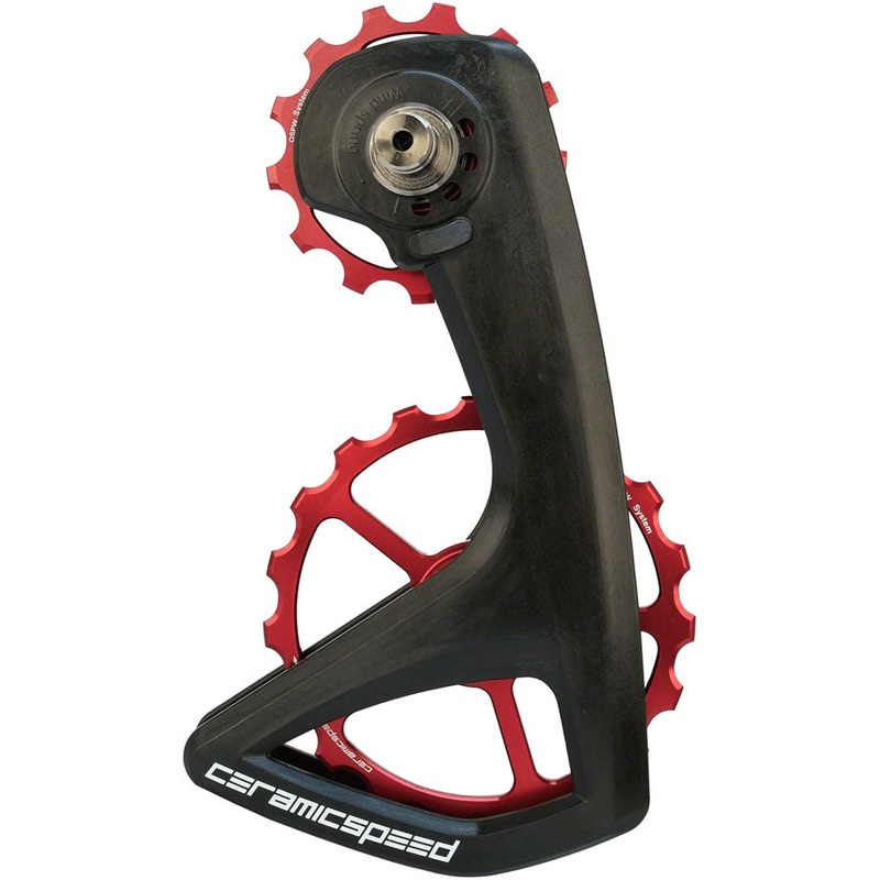 CeramicSpeed OSPW RS Pulley Wheel System Shimano Dura-Ace 9250/Ultegra 8150  – Aluminum Pulley Carbon Cage Red