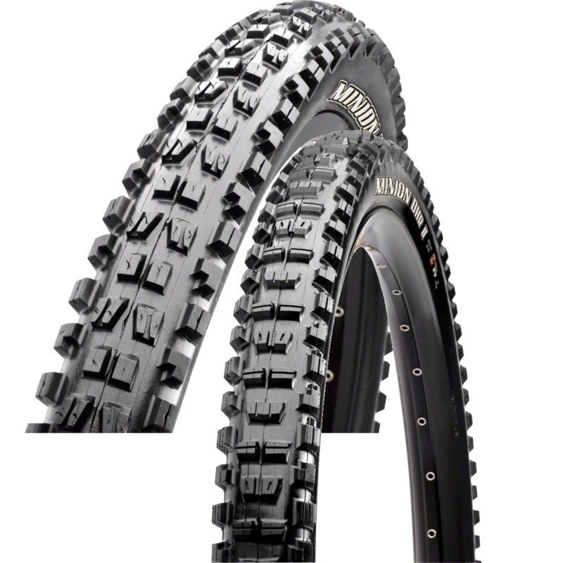 Maxxis Downhill Mountain Bike Tire Bundle Minion DHF 2.4 & DHR II 2.3 Tubeless Ready, Extreme Traction & Control TB00139500, TB00143500
