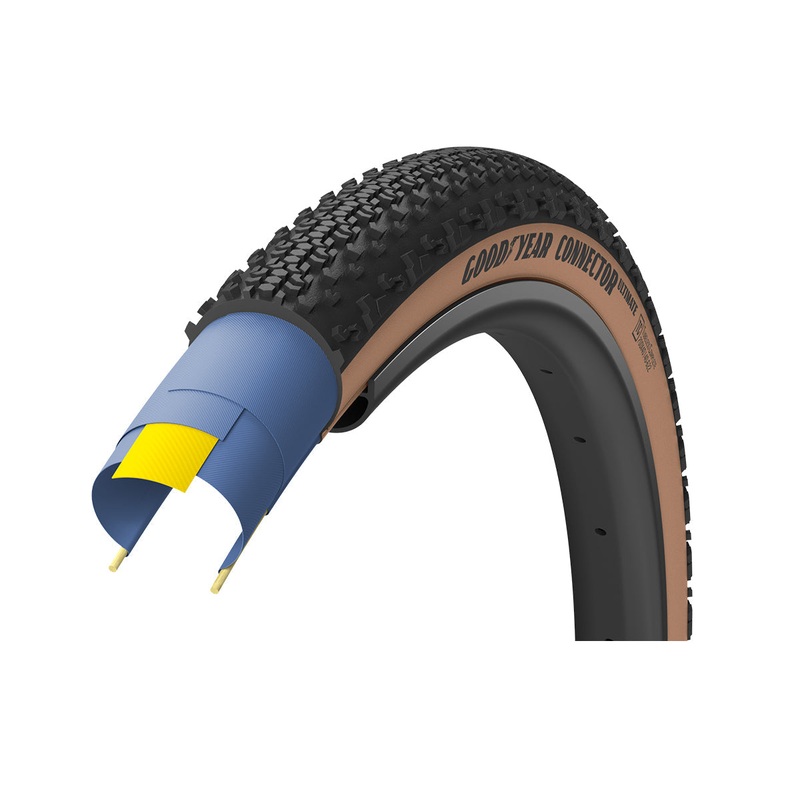 Goodyear Connector S4 Ultimate 700c Gravel Tire – Black-Yellow Skinwall Black – Yellow Skin 35c ULT – TC