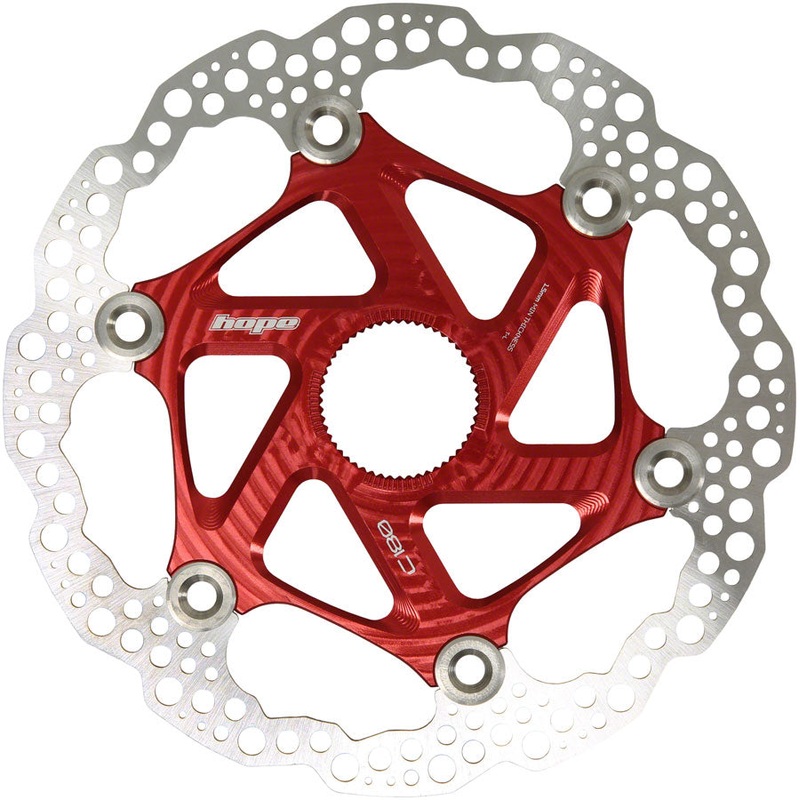Hope MTB Floating Centre-Lock Disc Brake Rotor – 180mm, Center-Lock, Red