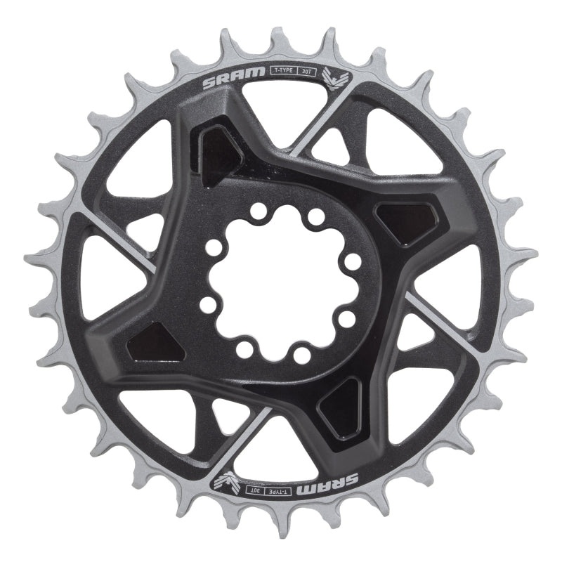 SRAM X0 Eagle T-Type Direct Mount Chainring – 30t 12-Speed 8-Bolt Direct Mount 3mm Offset Aluminum BLK D1