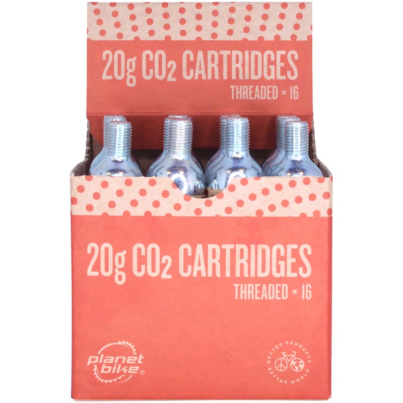 Planet Bike 20g Threaded CO2 Cartridge – 16 pack