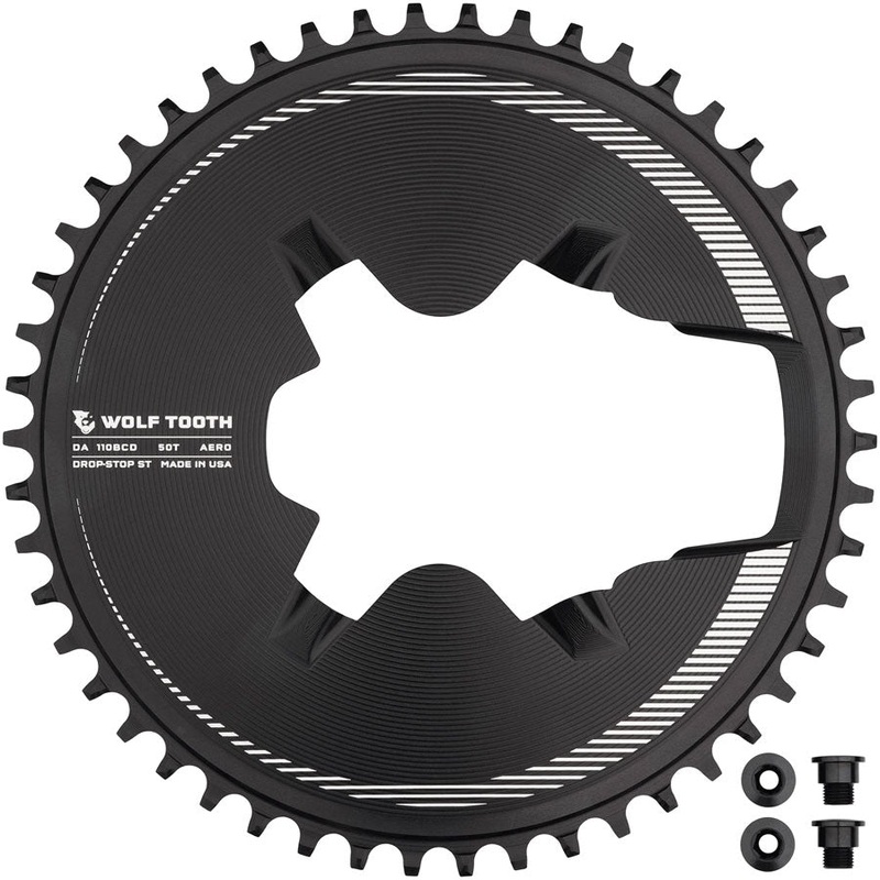 Wolf Tooth Aero Direct Mount 1x Chainring – 50t, 4-Bolt, Drop-Stop ST, Compatible with Shimano Dura-Ace R9200/R9200-P