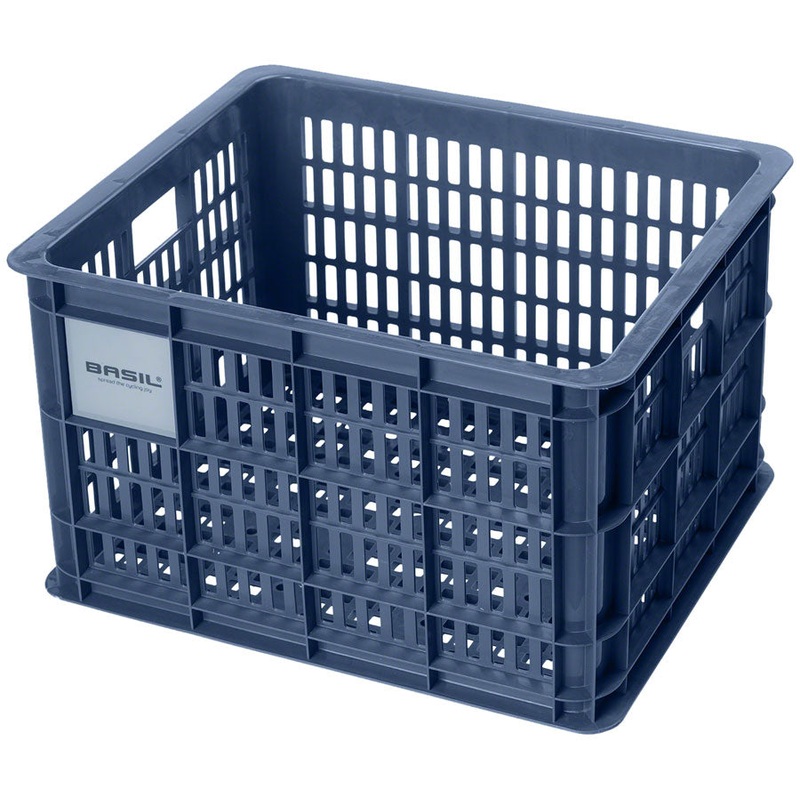 Bike Basket Basil Crate – Medium, 29.5L, Recycled Plastic, Bluestone