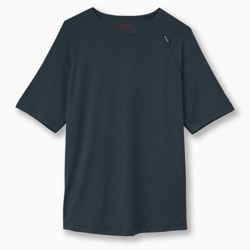 KETL Mtn Departed Featherweight Performance Travel Tee – Men’s Athletic Lightweight Packable Short Sleeve Shirt Navy Small