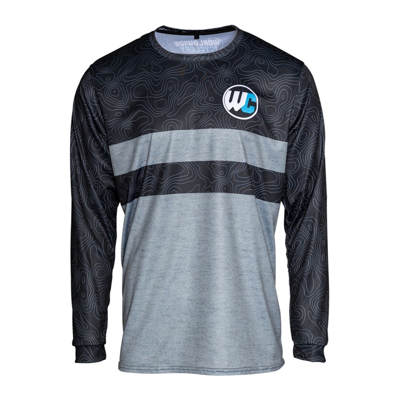 Worldwide Cyclery Jersey – Topo Heather Grey Long Sleeve, Small