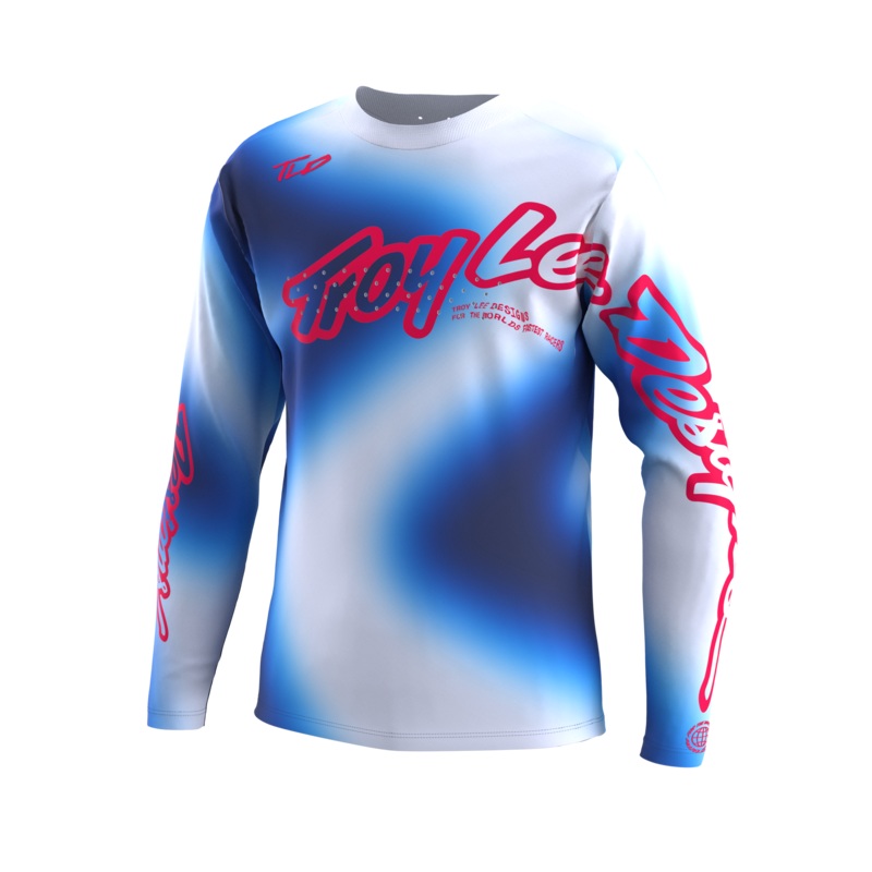 Troy Lee Designs Sprint Long Sleeve MTB Jersey – Lucid – Youth – Blue – 2023 Blue X-Small