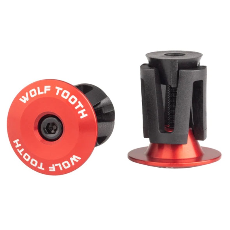 Wolf Tooth Components Alloy Bar End Plugs – Red Red