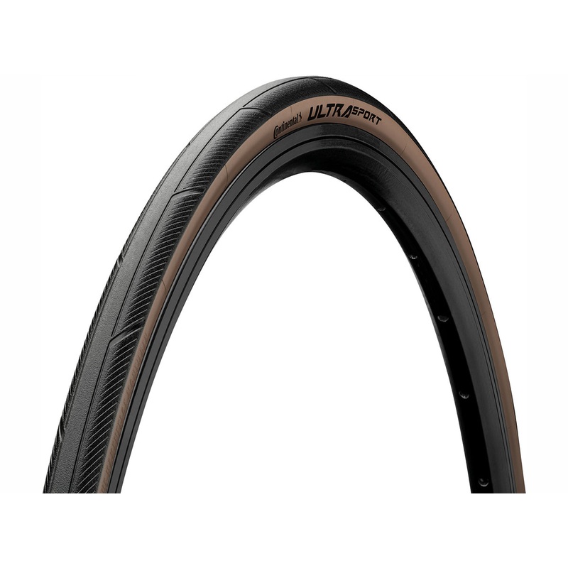 Continental Ultra Sport III 700c Folding Road Tire – Black-Brown Black – Brown 28c PureGrip – E25
