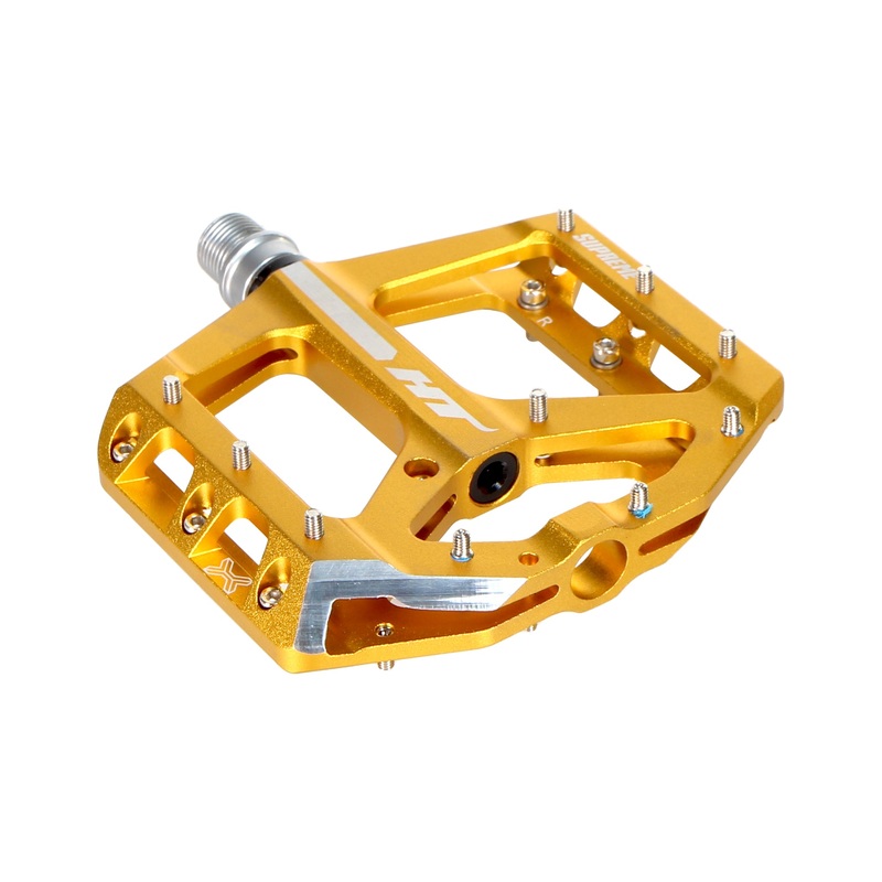 High-Performance Aluminum CrMo Platform Pedals with Replaceable Pins | Lightweight, Durable Cycling Gear for BMX, Mountain, & Road Bikes Gold