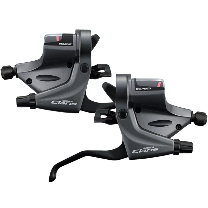 Shimano Claris RS200 Flat Bar Brake/Shift Levers Set 2-Speed Left & 8-Speed Right, Compact, Durable Cycling Components