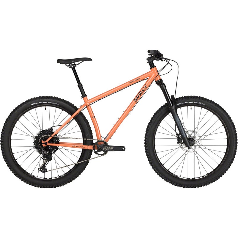 Surly Karate Monkey Front Suspension Bike – 27.5″, Steel, Peach Salmon Sundae, X-Large