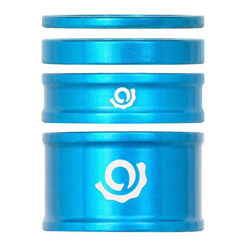 Industry Nine iRiX Headset Spacer Kit, 1-1/8”, Height: 2.5mm/5mm/10mm/20mm, Aluminum, Turquoise