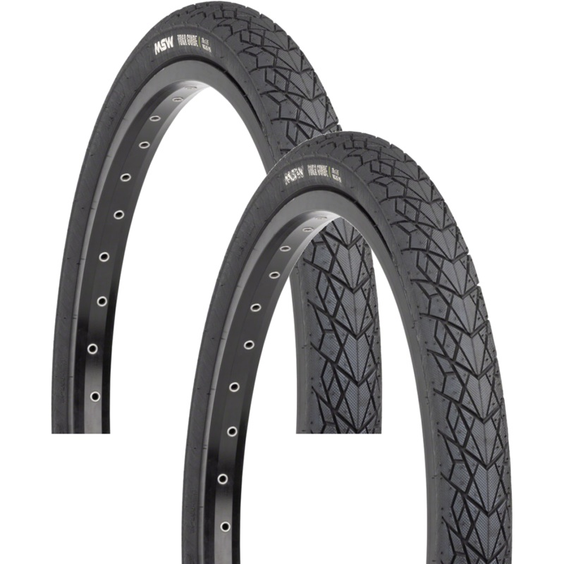Pack of 2 MSW Tour Guide Tire – 20 x 1.75, Black, Rigid Wire Bead, 33tpi 17-000530