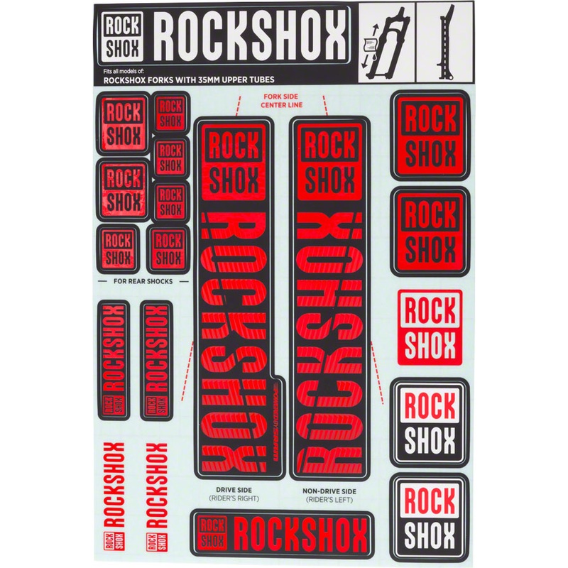 RockShox Fork Decal Kit – 35mm, Red