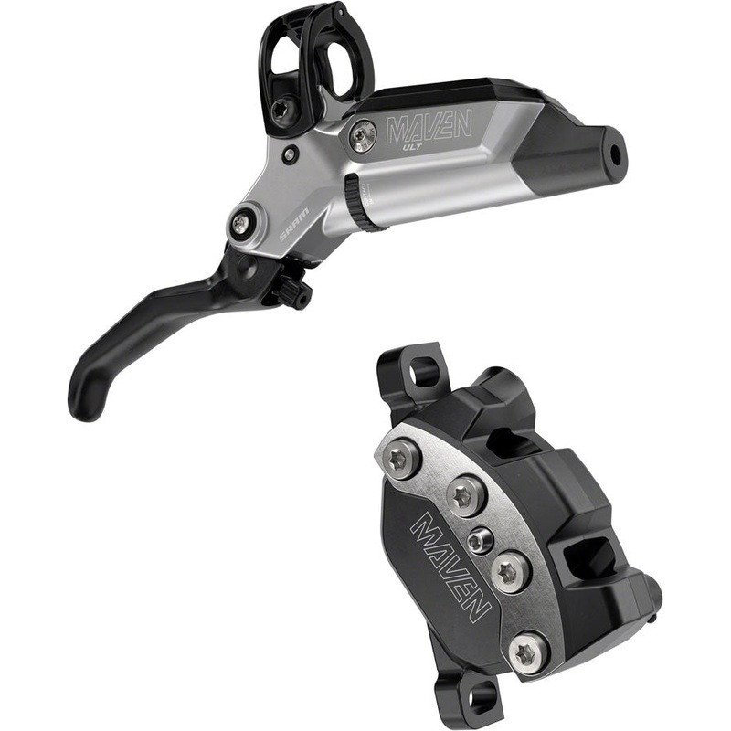 SRAM Maven Ultimate Stealth Disc Brake and Lever – Front, Post Mount, 4-Piston, Aluminum Lever, Titanium Hardware,