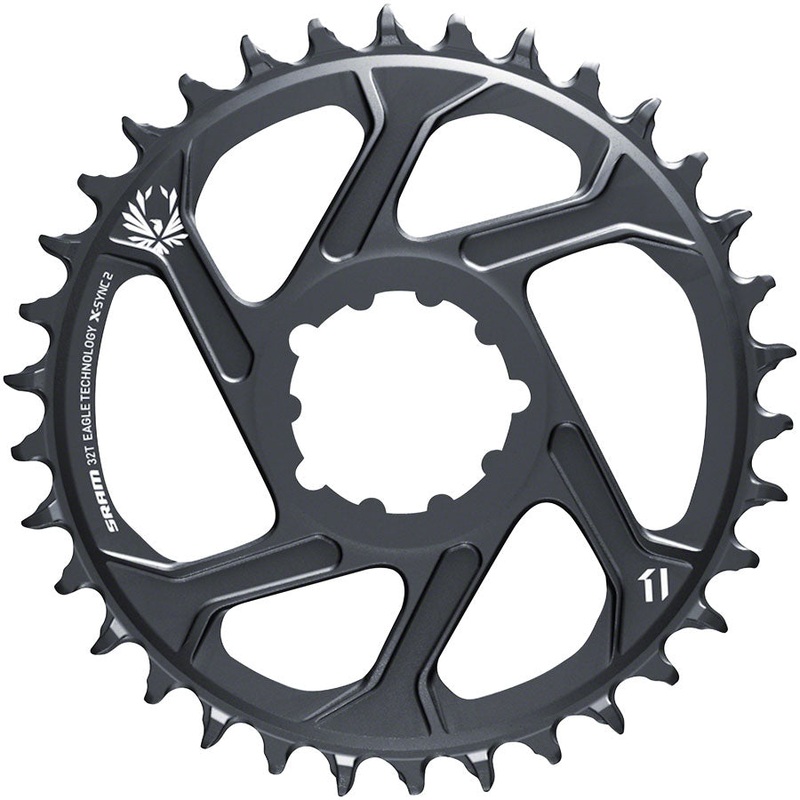 SRAM X-Sync 2 Chainrings  Aluminum, 12-Speed Eagle Direct Mount, Durable Gear Range, Noise-Reducing, High-Performance Bicycle Chainring Set 32T