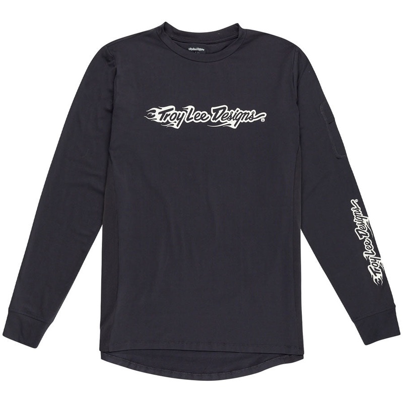 Troy Lee Designs Ruckus Long Sleeve Ride Tee   Burn Out Carbon, Large