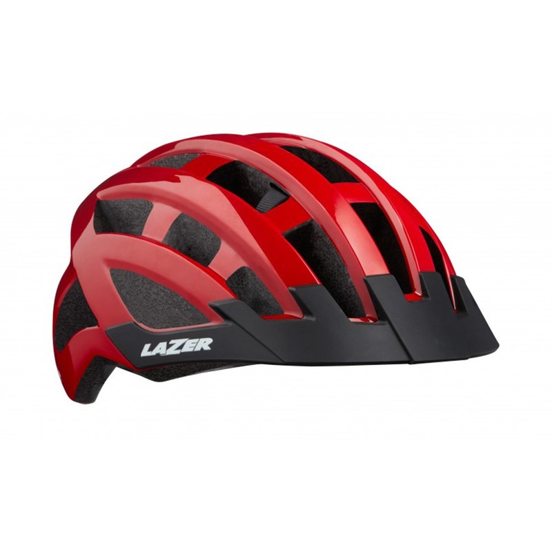 Lazer Compact Commuter Helmet – Red – 2020 Red One Size Rear Mounted LED Light