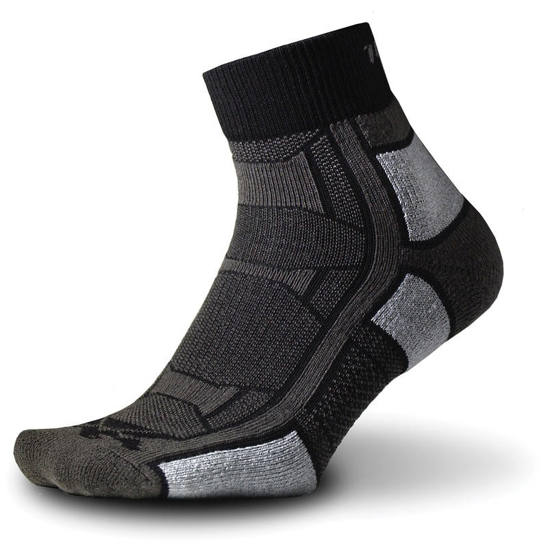 Thorlo Outdoor Athlete Socks  Moisture-Wicking, Compression Support, Ventilation Panel, Lightweight Performance Gear for Mountain Running & Biking BLK S X