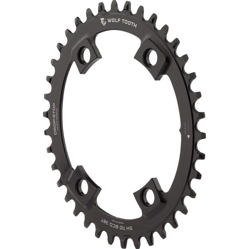 Wolf Tooth Elliptical Shimano 110 Asymmetric BCD Chainring – 40t 110 Asymmetric BCD 4-Bolt Drop-Stop For Shimano Cranks BLK