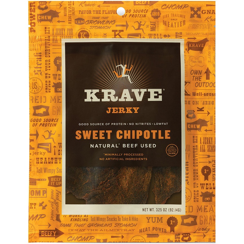 Premium Krave Jerky Meat Snacks Collection | Gluten-Free, Gourmet Flavored, Moist & Wholesome Beef & Pork Jerky for Trails, Camping, & Daily Snacking CHIPOTLE