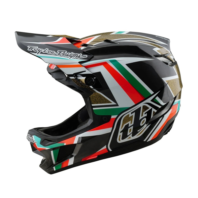 Troy Lee Designs D4 Carbon Full Face Helmet – Frames – Black-Gold Black – Gold X-Small