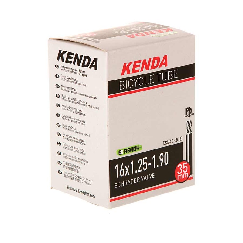 Kenda Schrader Tube Schrader, Length: 35mm, 16”, 1.25-1.90