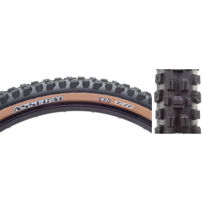 Maxxis Assegai Tire – 29 x 2.5 Tubeless Folding Tan EXO Wide Trail