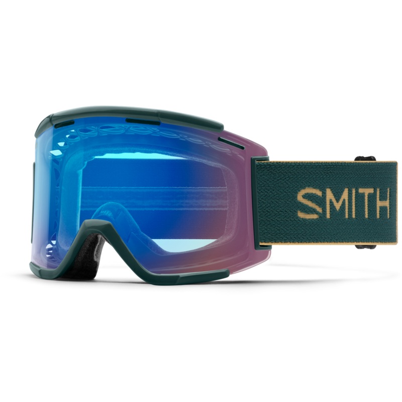 Smith Squad XL MTB Goggle – Spruce-Safari Spruce – Safari ChromaPop Contrast Rose Flash Lens