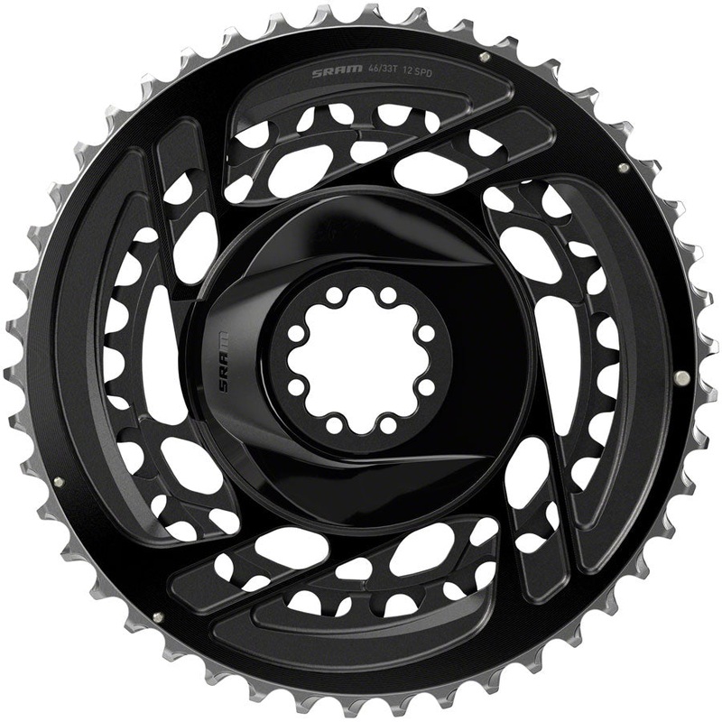 SRAM Force 2x Chainring Kits  Lightweight Aluminum, 12-Speed, Direct Mount, Black  Precise Shifting, Durability, X-Range Gearing for Road Cycling 46/33T