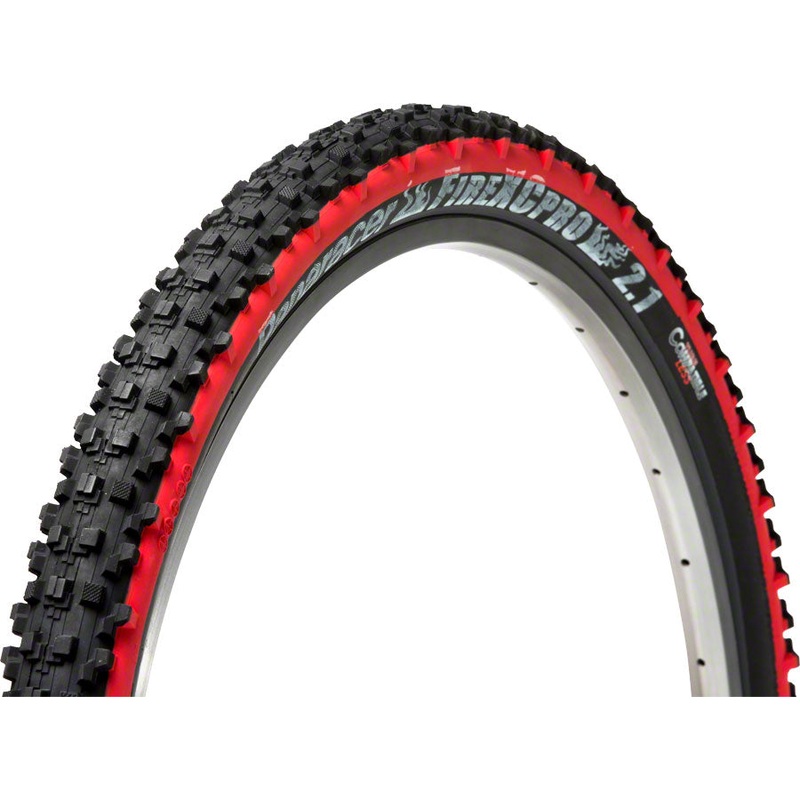 Panaracer Fire Pro Tubeless Compatible 26 x 2 .1 Tire, Folding Bead, Black/Red
