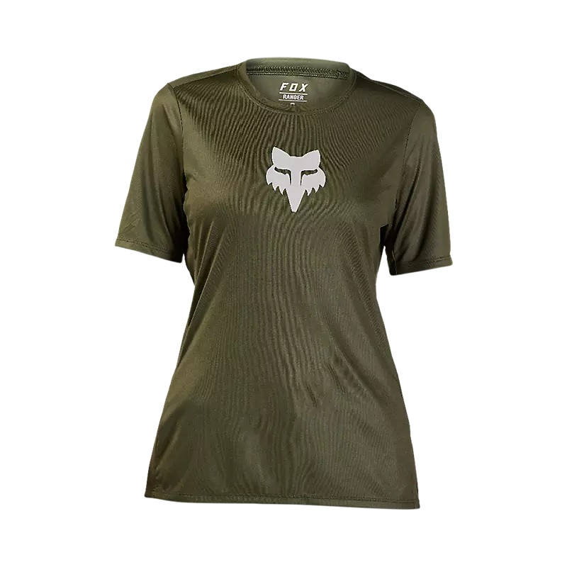 Fox Racing Ranger Short Sleeve MTB Jersey – Foxhead – Womens – Olive Green Olive Green X-Small