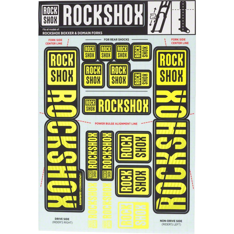 RockShox Fork Decal Kit – 35mm Dual Crown, Yellow