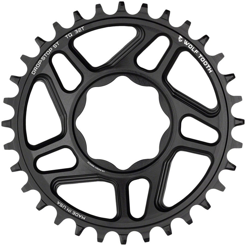 Wolf Tooth Trek TQ Direct Mount Chainrings  Drop-Stop ST, Aluminum, Lightweight, E-Bike Compatible, 30T & 32T Options, Black, Innovative Chainring Technology 32