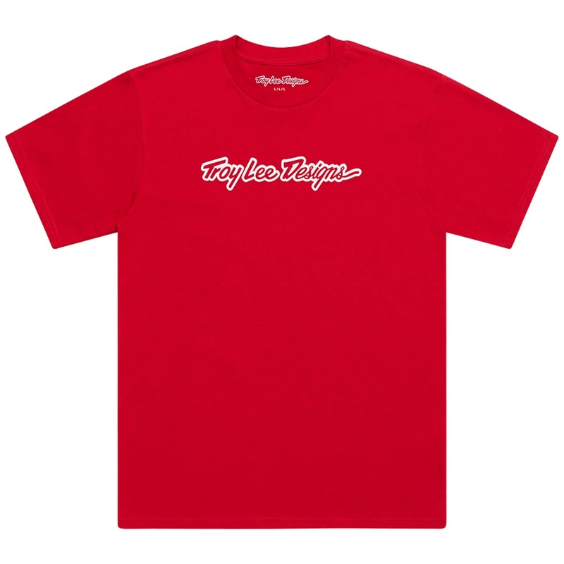 Troy Lee Designs Signature Short Sleeve Tee – Team Red Team Red Small